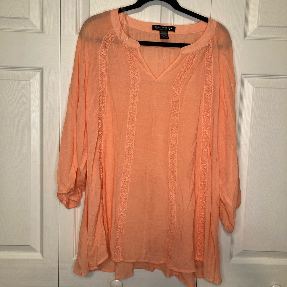 Star Scene Los Angeles Peach Top Size 2X